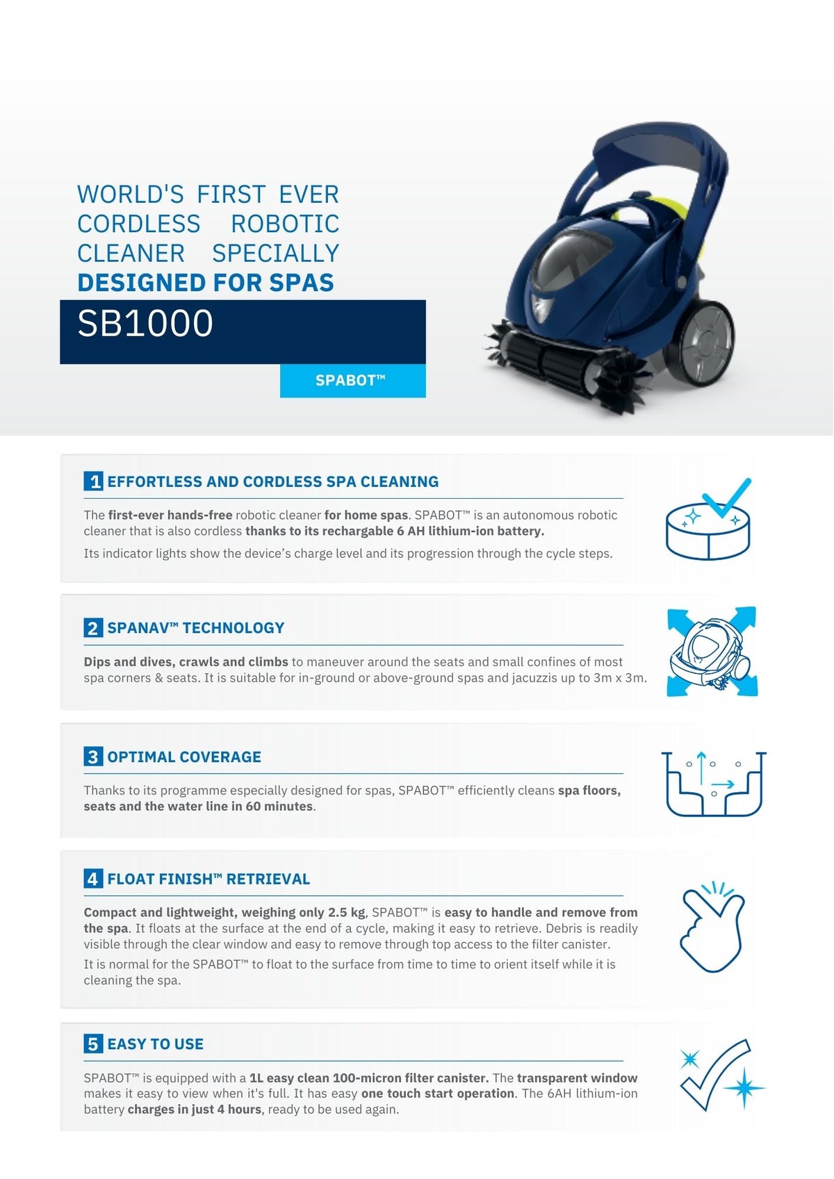ZODIAC SPABOT SB1000 SPA CLEANER